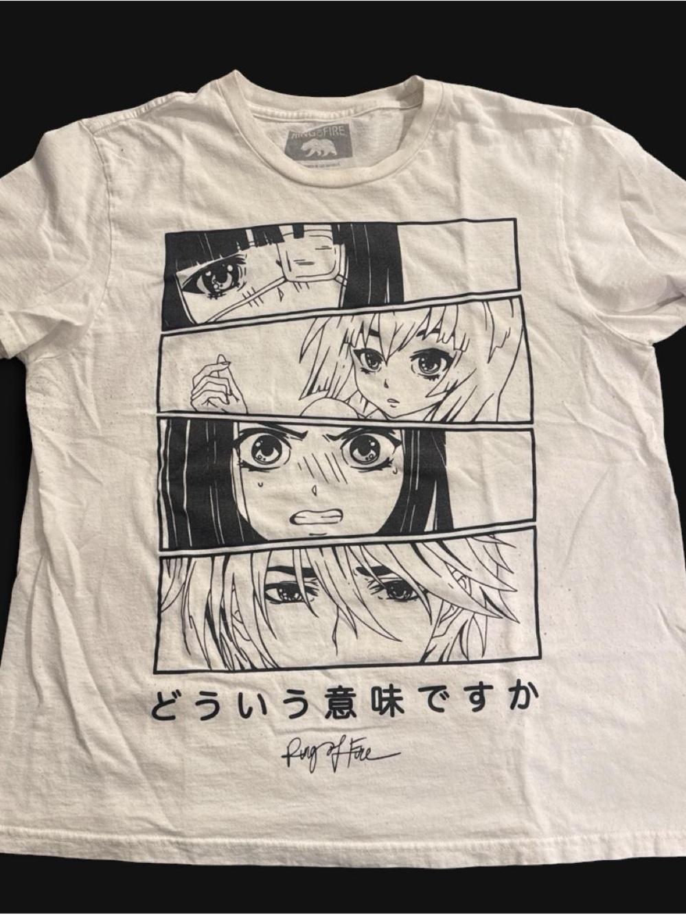Ring of Fire White Kids' Anime Panel Graphic Tee